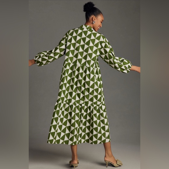 NWT: MAEVE BETTINA TIERED SHIRT DRESS BY ANTHROPOLOGIE - Picture 3 of 16